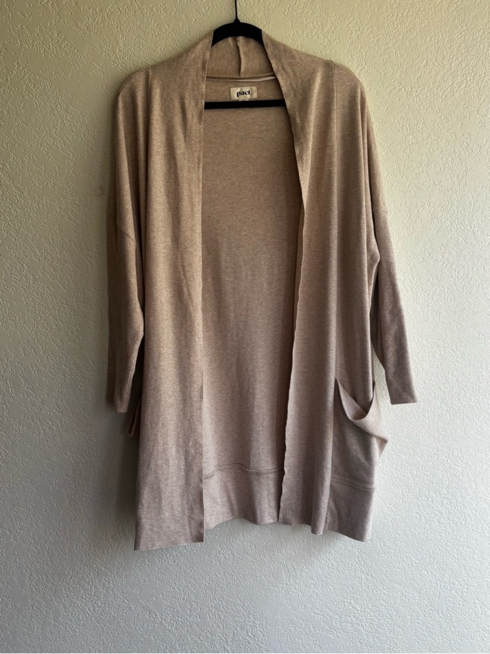 Pact Organic Cotton Airplane Wrap Cardigan XS / S Heather Oatmeal Wheat
